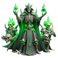 serene minimalist A Powerful Lich Raising an Army of Skeleto professional png