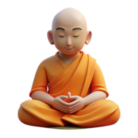impressive rustic Portrait of a Serene Buddhist Monk in Oran original png