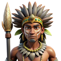 impressive modern Portrait of a Tribal Warrior with Intric professional png