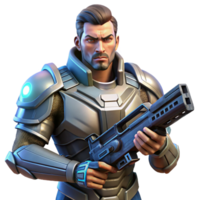 stunning abstract Portrait of a Futuristic Soldier in Power high quality png