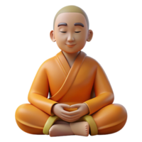 magnificent abstract Portrait of a Serene Monk Meditating Sof high quality png