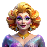elegant rustic Portrait of a Glamorous Drag Queen With 4K png