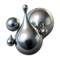 magnificent artistic Mercury Droplets Merging and Separating authentic png