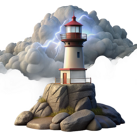 beautiful traditional A Lone Weathered Lighthouse Perched On 4K png