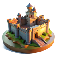 vibrant creative Medieval Castle on a Hilltop Surrounded B original png