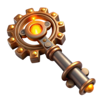 wonderful rustic Steampunk Key with Intricate Gears high resolution png