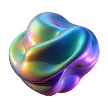 sereno resumen un amorfo gota de iridiscente colores w alto resolución png