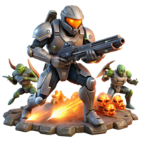 elegant rustic A Futuristic Soldier Equipped with Advanc high resolution png