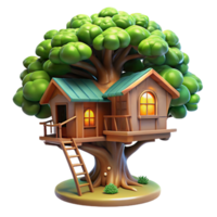 dramatic modern Treehouse in a Large Oak Tree authentic png