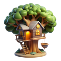 extraordinary creative Treehouse in a Large Oak Tree detailed png