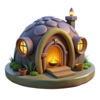 elegant vintage A Cozy Hobbit Hole Built Into the Side O original png
