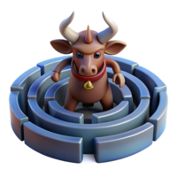 impressive abstract Minotaur Trapped in Labyrinth original png