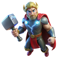 serene minimalist Thor the Norse God of Thunder Wielding M detailed png