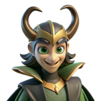 vibrant artistic A Mischievous Loki Transforming Into a Ra high resolution png