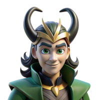 serene minimalist A Mischievous Loki Transforming Into a Ra high quality png