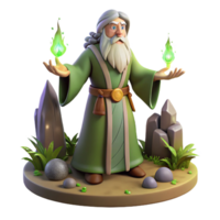 serene creative A Wise Old Druid Performing a Ritual In 4K png