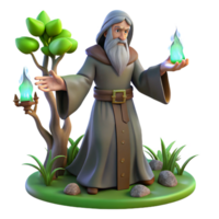 elegant traditional A Wise Old Druid Performing a Ritual In premium png