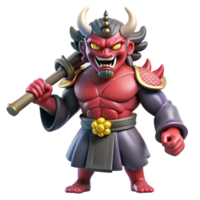 beautiful artistic A Powerful Oni a Japanese Demon Wieldin high quality png