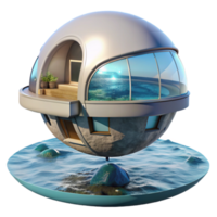 extraordinary traditional A Floating Spherical House Futuristic Des professional png
