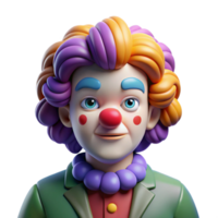serene modern Portrait of a Clown with Exaggerated Makeu exclusive png