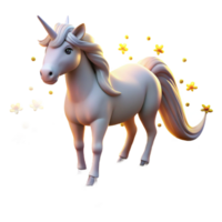 wonderful minimalist A Serene Unicorn with a Silver Mane Grazin detailed png