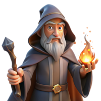 dramatic minimalist A Wise Old Wizard Casting a Spell in a Da 4K png