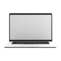 Digital laptop with empty space for customization isolated on transparent background png