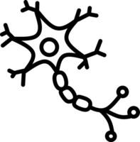 Nerve neuron cell flat linear icon. Fit for neuroscience presentation. vector