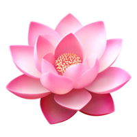 Pink lotus bloom isolated on transparent background png