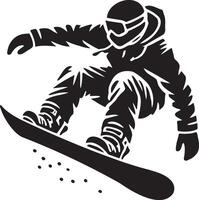 Snowboard Player Silhouette Illustration. vector