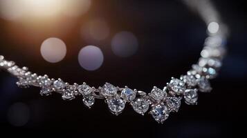Sparkling diamond necklace in elegant close-up view photo
