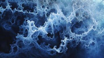 Blue abstract fractal pattern resembling cosmic structures and chaos photo