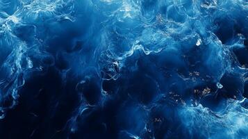 Mesmerizing ocean waves in deep blue hues with dynamic water movement photo