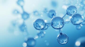 Close-up of transparent molecular structure in blue light photo