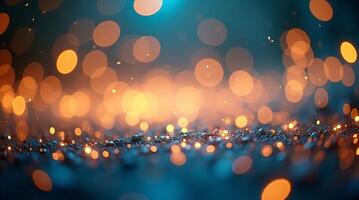 abstract bokeh background with lights and sparkles photo