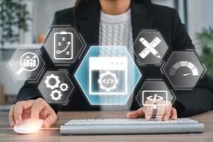 Explore the dynamic world of software engineering with cutting-edge technology and digital tools for innovative programming solutions. photo