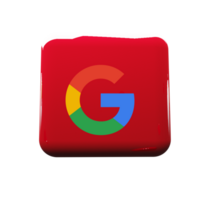 Google logo on a red square button flat png