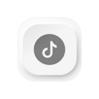 A white button with a music note on it flat illustration flat png
