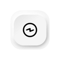 A white square button with a black circle on it png