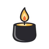 Candle With a Peaceful Flame for Meditation on a White Background vector