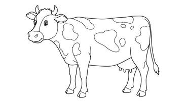 coloring page of a cow with distinct spots vector