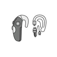 A pair of ear buds and a microphone vector
