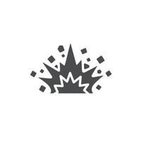 A black and white explosion icon on a white background vector