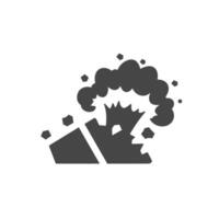 A black and white icon of a bomb exploding vector