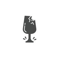 A broken glass icon on a white background vector