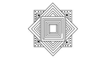 A Mandala With a Central Square Surrounded by Larger Squares Forming Layers vector