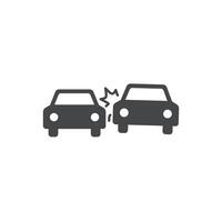 Two cars are in a collision, one is on the side of the road vector
