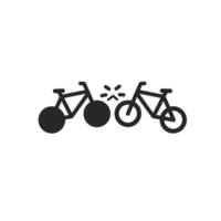 Bicycle crash icon illustration isolated on white background vector