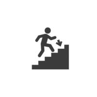 A man is running up the stairs and is going to the next level vector