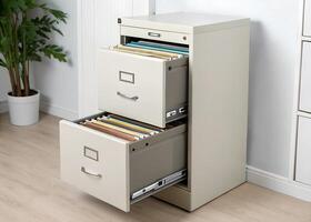 A file cabinet with two drawers and a file photo